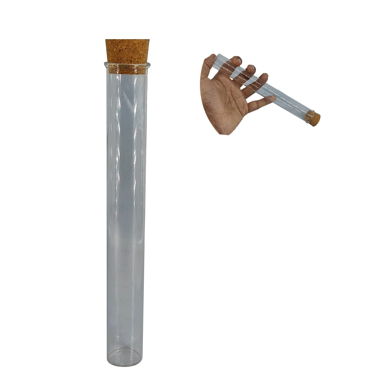 Glass Dome Cloche Cover Containers 100 ML 20x2.5 CM (3 Pieces) Bottles Tube Vials With Cork Lid For Gifts Decoration Crafts Storage [jefs-pack-boxnsupp-00122-m16]