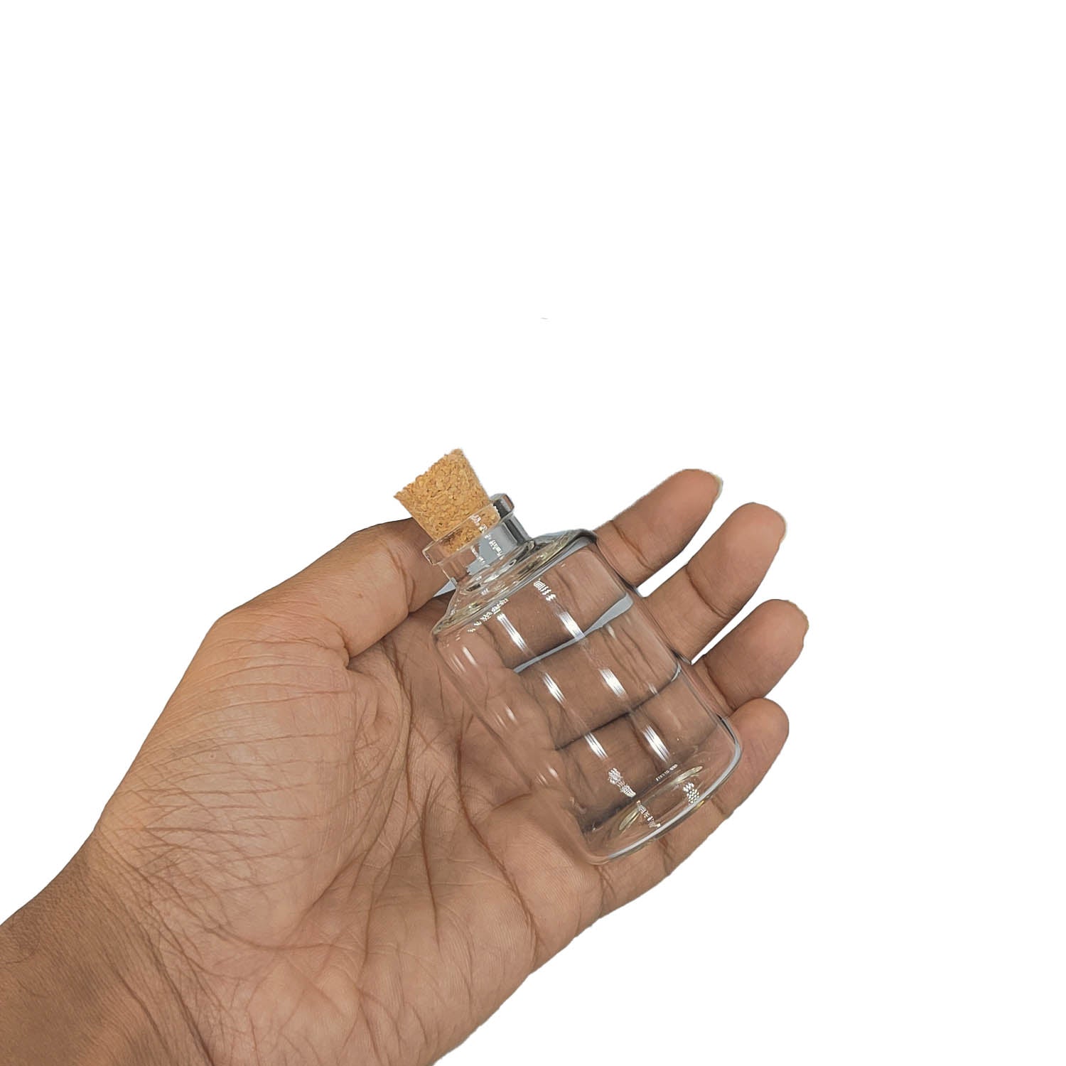 Glass Dome Cloche Cover Containers 50 ML 7x3.5 CM (3 Pieces) Bottles Vials Jars With Cork Lid For Gifts Decoration Crafts Storage [jefs-pack-boxnsupp-00122-m18]