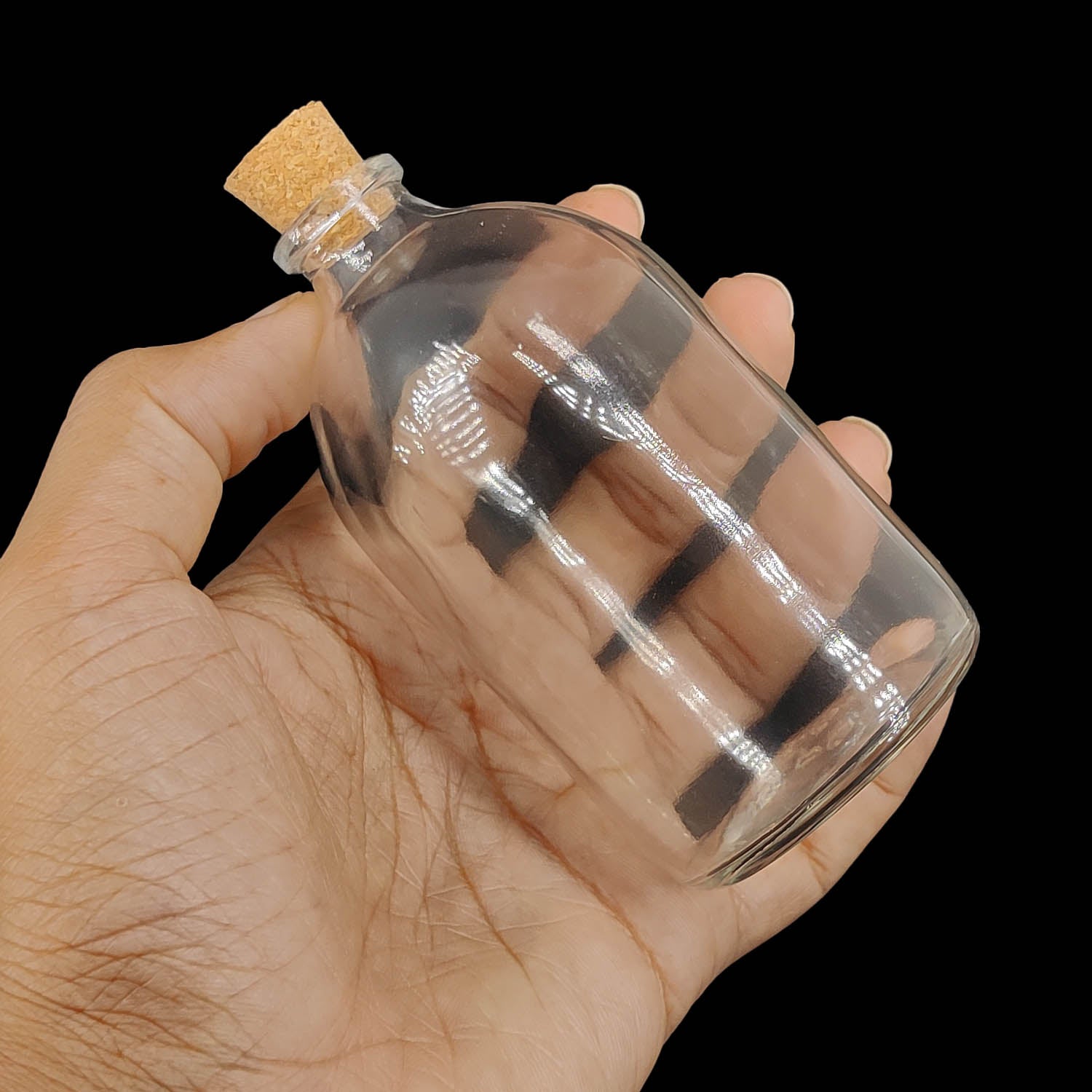 Glass Dome Cloche Cover Containers 100 ML 10x4.5 CM (3 Pieces) Bottles Vials Jars With Cork Lid For Gifts Decoration Crafts Storage [jefs-pack-boxnsupp-00122-m19]