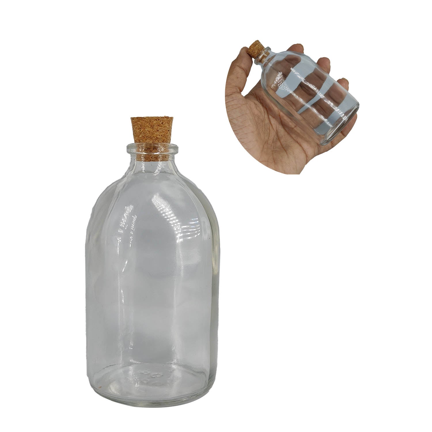 Glass Dome Cloche Cover Containers 100 ML 10x4.5 CM (3 Pieces) Bottles Vials Jars With Cork Lid For Gifts Decoration Crafts Storage [jefs-pack-boxnsupp-00122-m19]