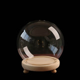 Glass Dome Cloche Cover Containers 6 Inch / 15 CM (1 Piece) Jars With Wooden Base Lid For Gifts Decoration Crafts Storage Bakery Food Display [jefs-pack-boxnsupp-00122-m20]