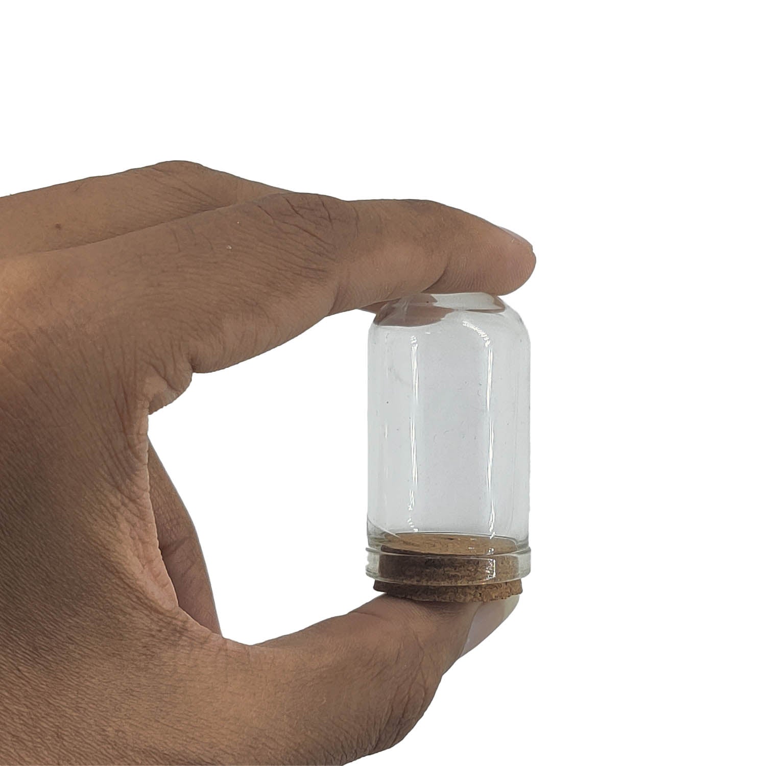 Glass Dome Cloche Cover Containers 4.4x2.5 CM (5 Pieces) Bottles Bell Jars With Cork Lid For Gifts Decoration Plants Crafts [jefs-pack-boxnsupp-00122-m3]