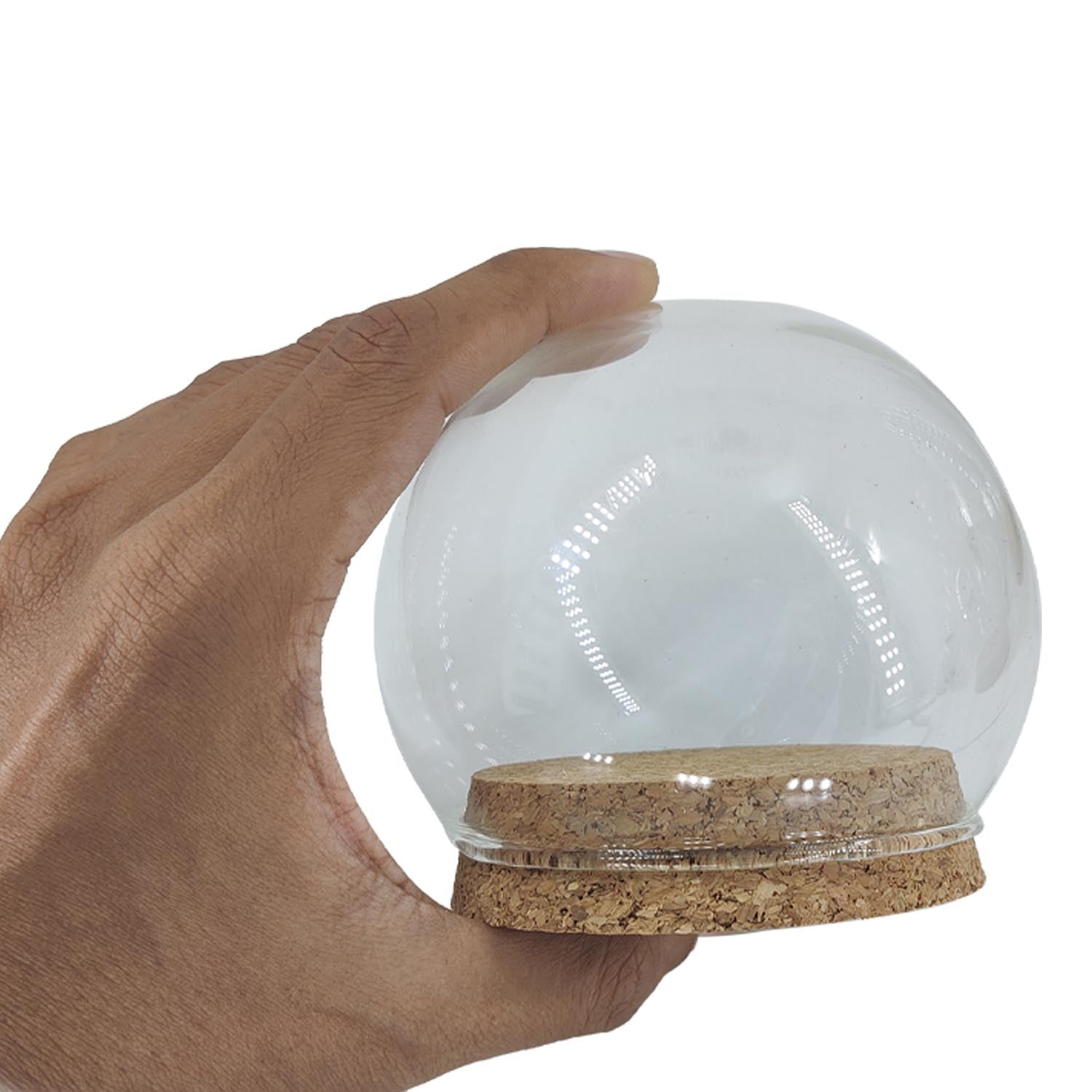 Glass Dome Cloche Cover Containers 10 CM (1 Piece) Bottles Bell Jars With Cork Lid For Gifts Decoration Plants Crafts