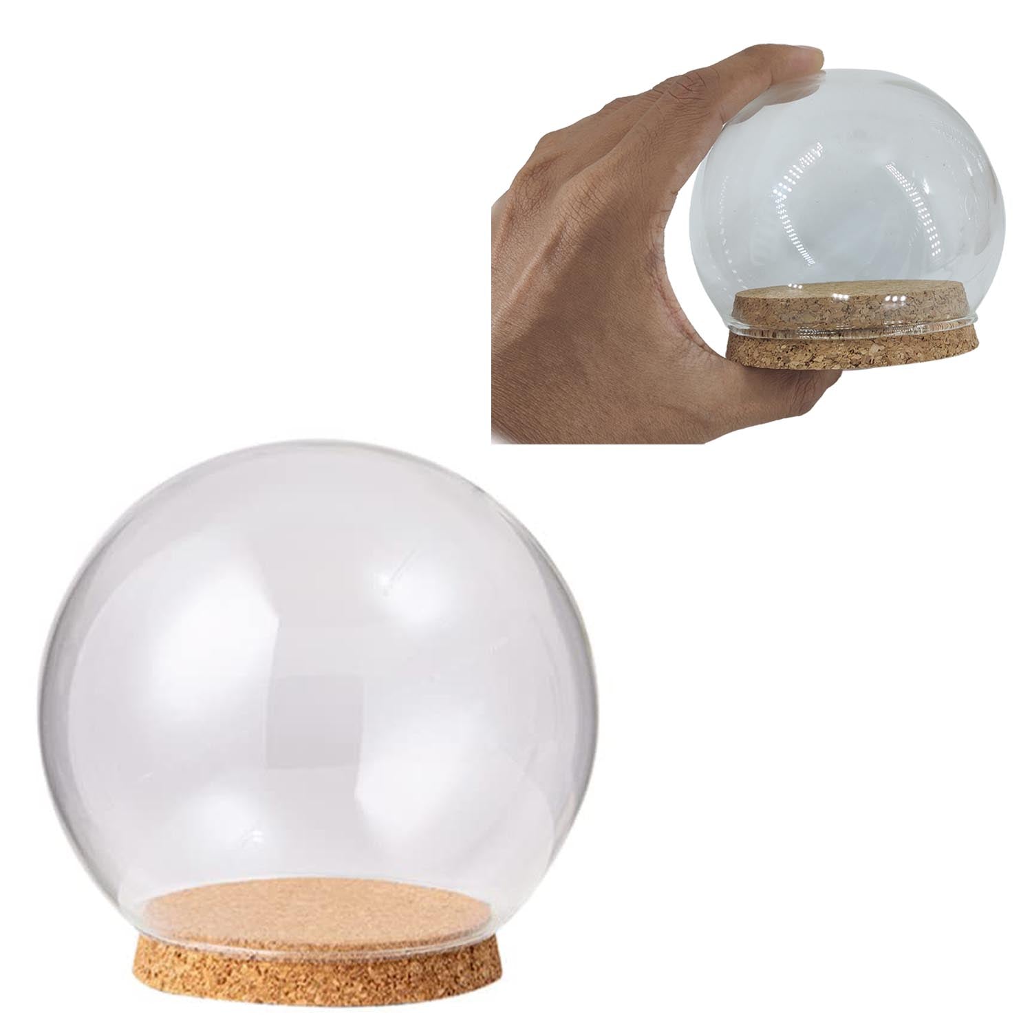 Glass Dome Cloche Cover Containers 10 CM (1 Piece) Bottles Bell Jars With Cork Lid For Gifts Decoration Plants Crafts