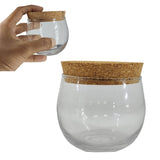 Glass Dome Cloche Jars Containers 200 ML Capacity (1 Piece) 3.75 Inch Bottles Bell Jars With Cork Lid For Storage Gifts Decoration Plants [jefs-pack-boxnsupp-00122-m7]