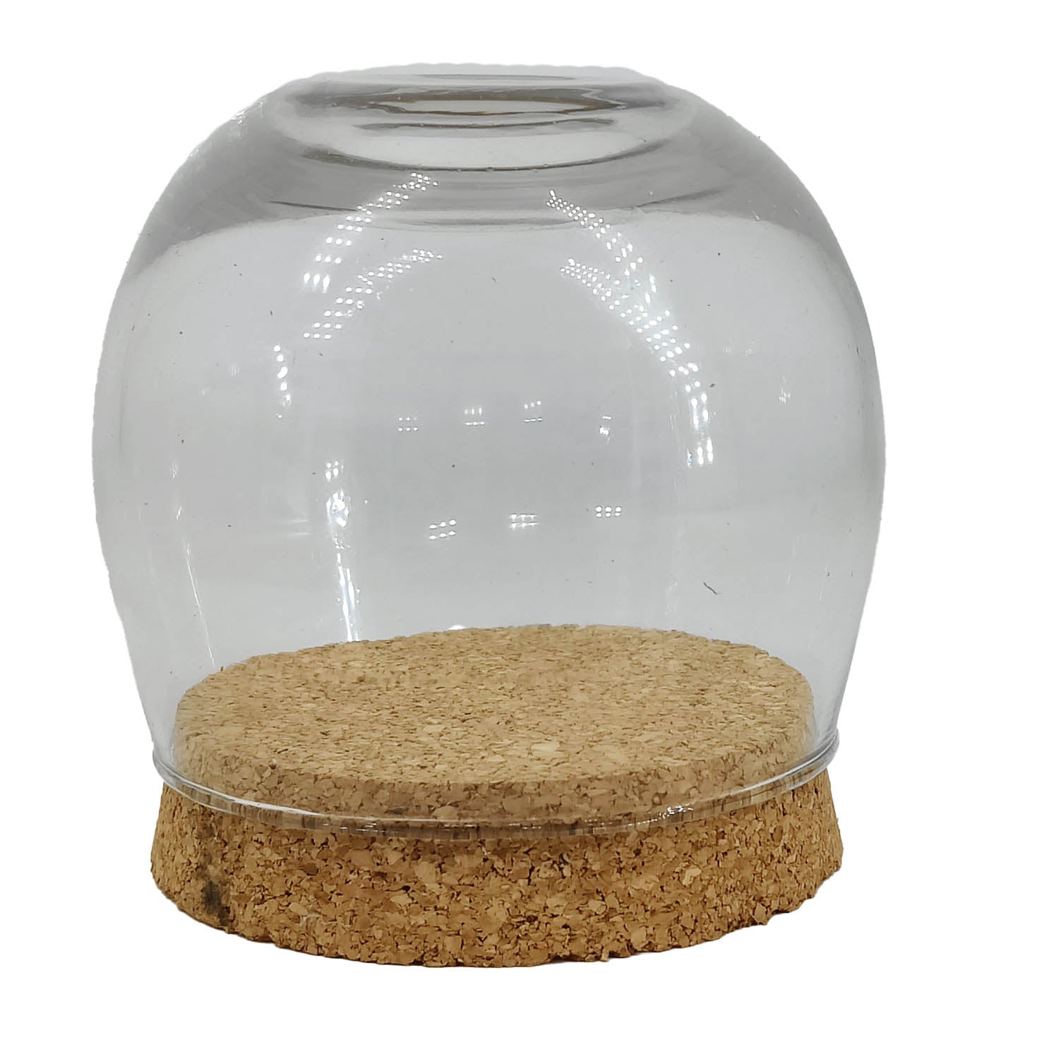 Glass Dome Cloche Jars Containers 200 ML Capacity (1 Piece) 3.75 Inch Bottles Bell Jars With Cork Lid For Storage Gifts Decoration Plants [jefs-pack-boxnsupp-00122-m7]
