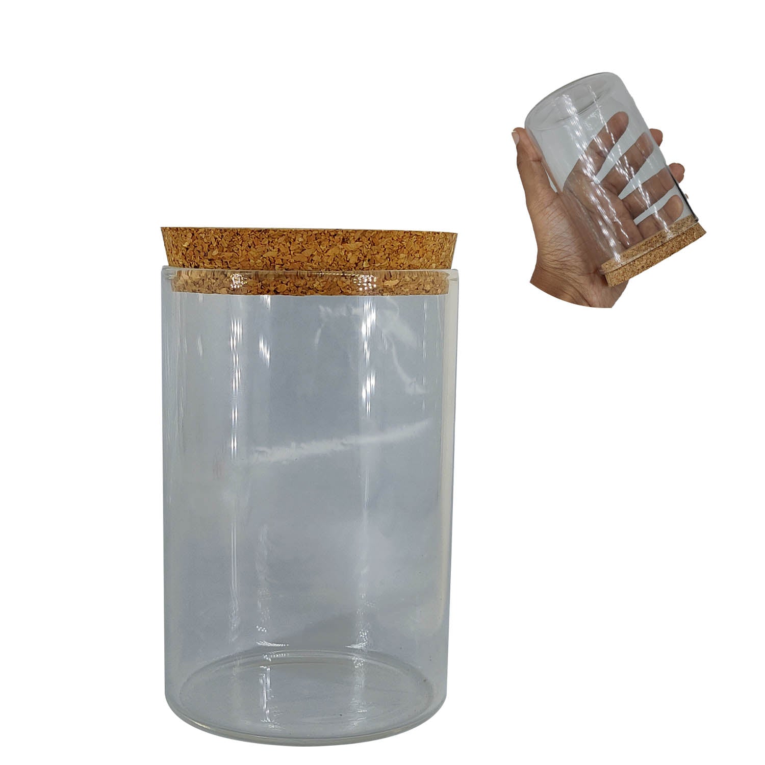 Glass Dome Cloche Cover Containers 500 ML 11.5x8 CM (1 Piece) Bottles Bell Jars With Cork Lid For Gifts Decoration Plants Storage [jefs-pack-boxnsupp-00122-m8]