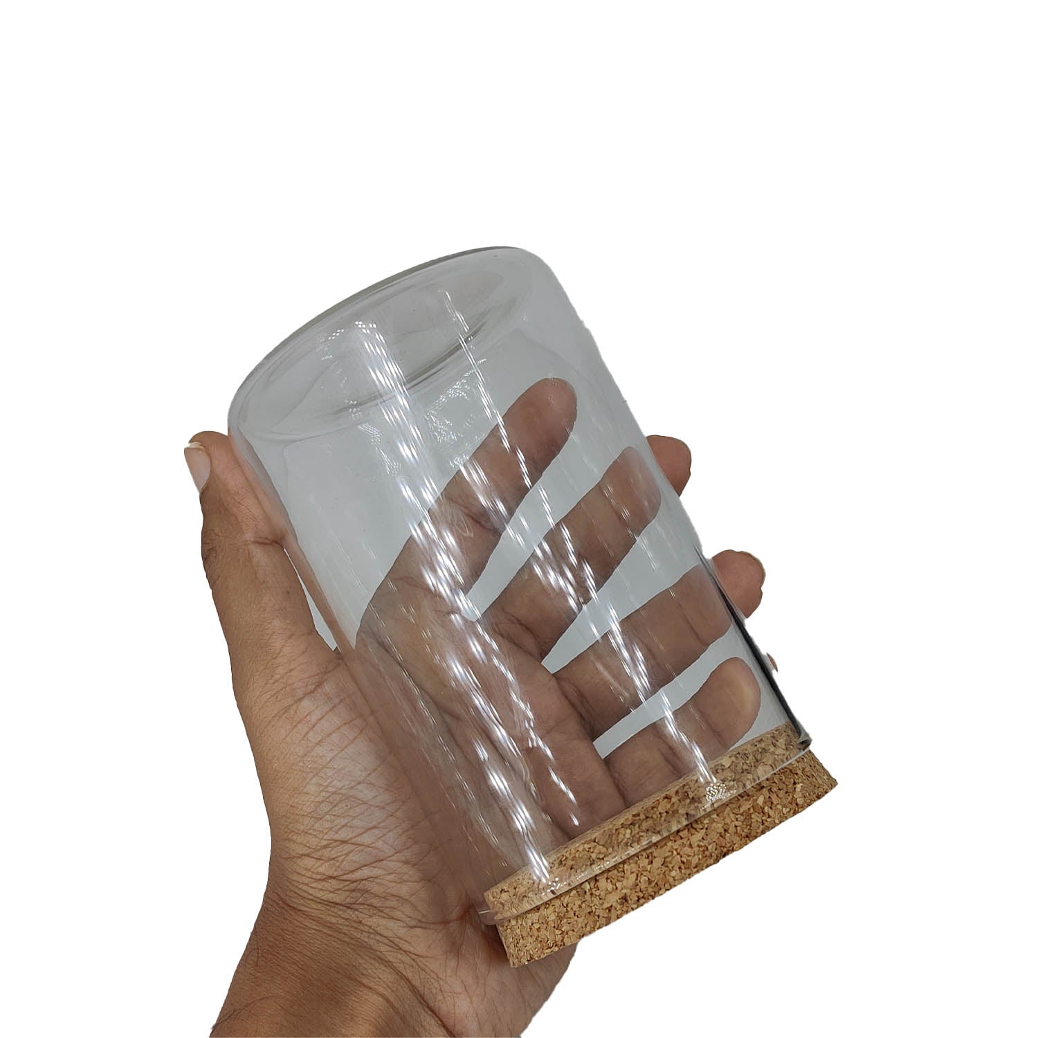 Glass Dome Cloche Cover Containers 500 ML 11.5x8 CM (1 Piece) Bottles Bell Jars With Cork Lid For Gifts Decoration Plants Storage [jefs-pack-boxnsupp-00122-m8]