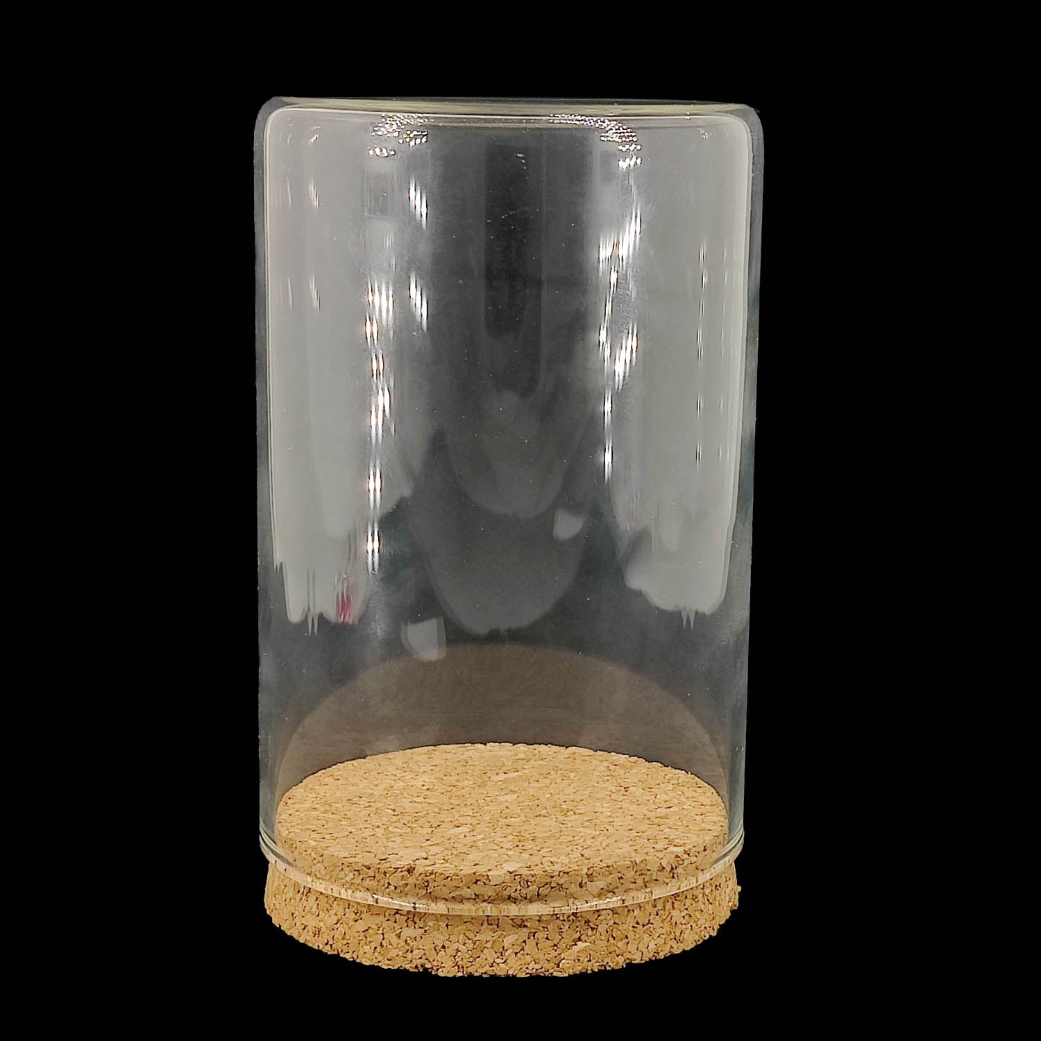 Glass Dome Cloche Cover Containers 500 ML 11.5x8 CM (1 Piece) Bottles Bell Jars With Cork Lid For Gifts Decoration Plants Storage [jefs-pack-boxnsupp-00122-m8]