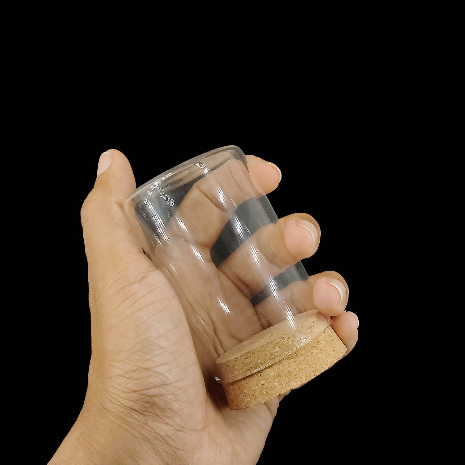 Glass Dome Cloche Cover Containers 100 ML 7.5x4.5 CM (1 Piece) Bottles Bell Jars With Cork Lid For Gifts Decoration Plants Storage [jefs-pack-boxnsupp-00122-m9]