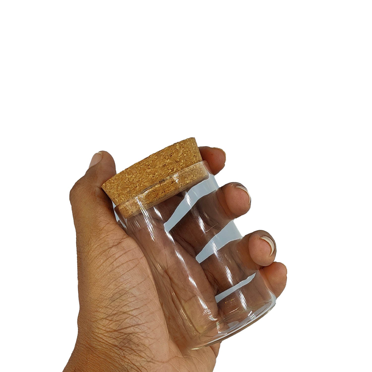 Glass Dome Cloche Cover Containers 100 ML 7.5x4.5 CM (1 Piece) Bottles Bell Jars With Cork Lid For Gifts Decoration Plants Storage [jefs-pack-boxnsupp-00122-m9]
