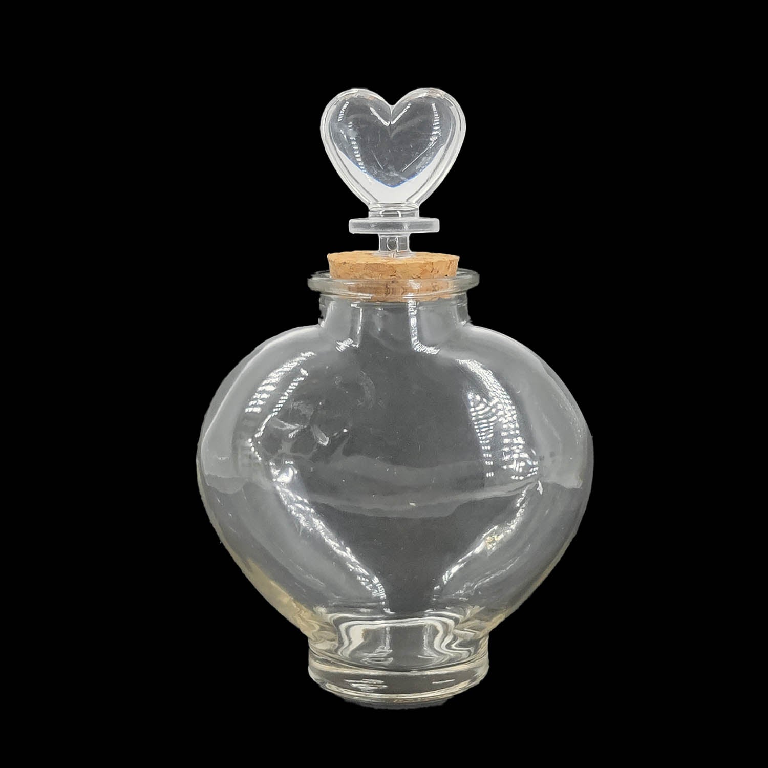 Heart Shape Glass Bottles 16x11 CM (1 Piece) With Cork Lid Stoppers For Crafts Decoration Storage Gifts Transparent Jar Container