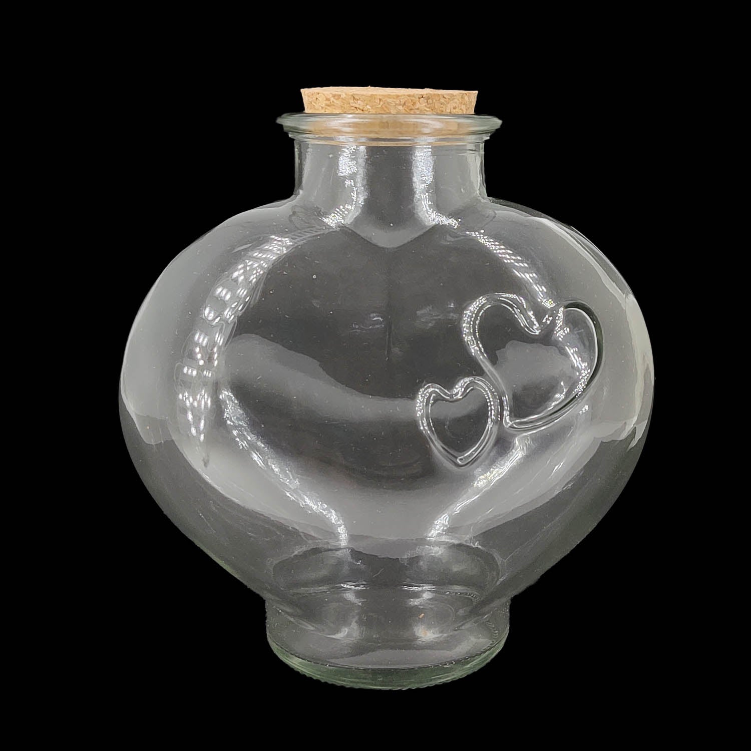 Heart Shape Glass Bottles 14x14 CM (1 Piece) Capacity 650 ML With Cork Lid Stoppers For Crafts Decoration Storage Gifts Transparent Jar Container