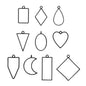 Metal Alloy Pendant Bezel Blanks (10 Pieces) 3 to 4.5 CM Range Mixed Shapes Bases Black For Resin Jewellery Making DIY Crafts [jefs-pndt-gnrl-00003-combo2]