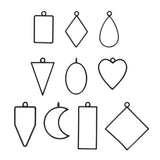 Metal Alloy Pendant Bezel Blanks (10 Pieces) 3 to 4.5 CM Range Mixed Shapes Bases Black For Resin Jewellery Making DIY Crafts [jefs-pndt-gnrl-00003-combo2]