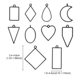 Metal Alloy Pendant Bezel Blanks (10 Pieces) 3 to 4.5 CM Range Mixed Shapes Bases Black For Resin Jewellery Making DIY Crafts [jefs-pndt-gnrl-00003-combo2]