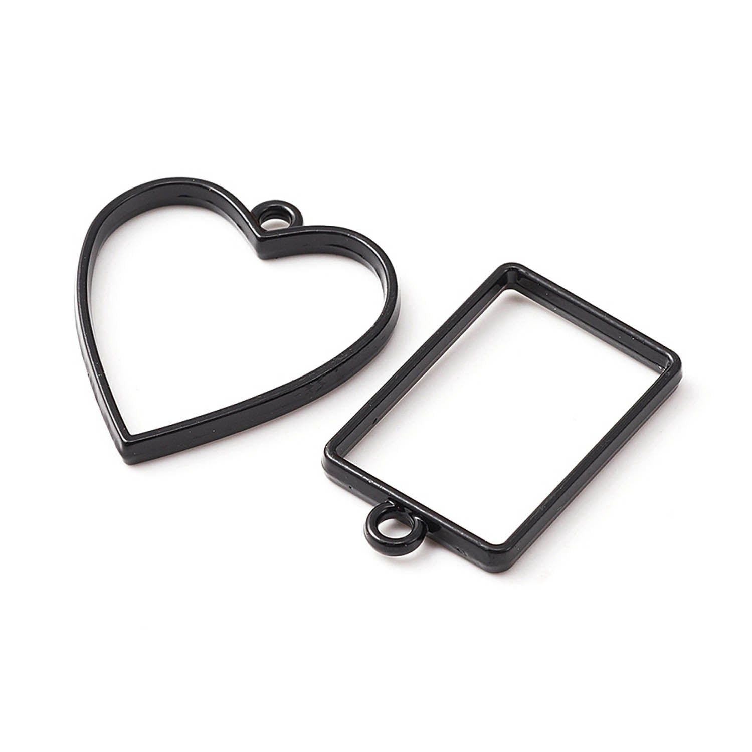 Metal Alloy Pendant Bezel Blanks (10 Pieces) 3 to 4.5 CM Range Mixed Shapes Bases Black For Resin Jewellery Making DIY Crafts [jefs-pndt-gnrl-00003-combo2]