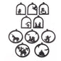 Acrylic Pendant Bezel Blanks (10 Pieces) 3 to 4.5 CM Range Mixed Animal Shapes Bases Black For Resin Jewellery Making DIY Crafts [jefs-pndt-gnrl-00003-combo4]