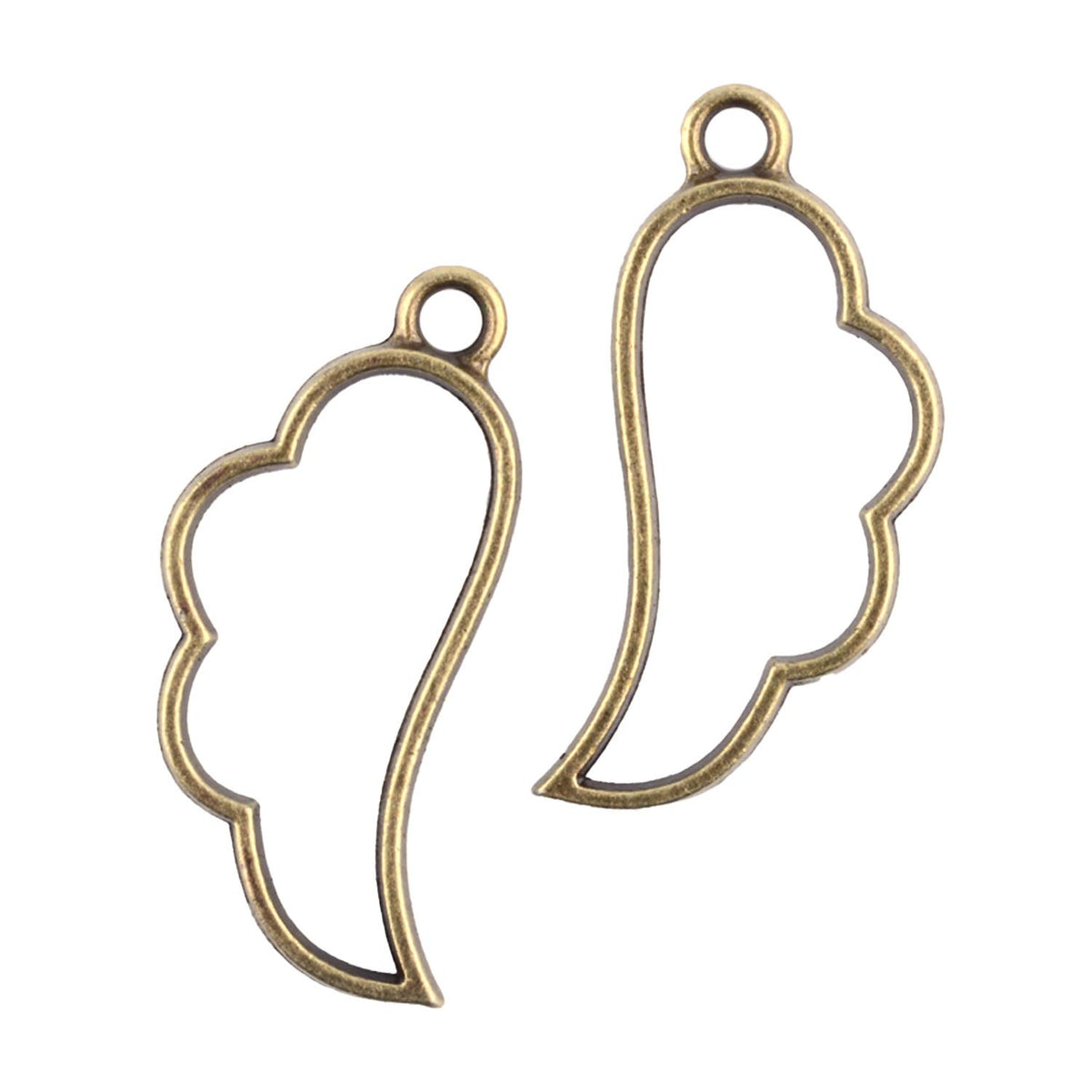 Metal Alloy Pendant Bezel Blanks (2 Pieces) 36x17x3.5 MM Wing Bases Antique Bronze Color For Resin Jewellery Making DIY Crafts Key Chains