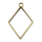 Metal Alloy Pendant Bezel Blanks (2 Pieces) 40x25x3.5 MM Rhombus Bases Antique Bronze Color For Resin Jewellery Making DIY Crafts Key Chains