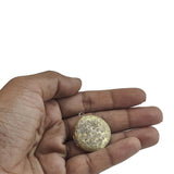 Brass Photo Locket Pendant (1 Piece) 25 MM With Inner Space 20 MM Antique Bronze Color Round Base Holder For Jewellery Making [jefs-pndt-gnrl-00004-m1]