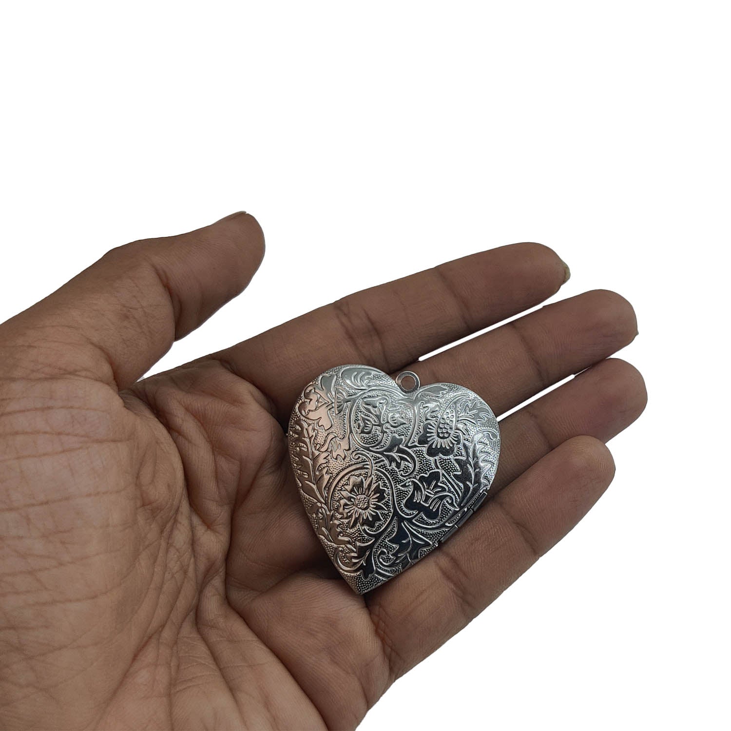 316 Surgical Stainless Steel (1 Piece) 40x38 MM With Inner Space 32x30 MM Tarnish Resistant Silver Color Heart Base Holder For Jewellery Making [jefs-pndt-gnrl-00005-m2]