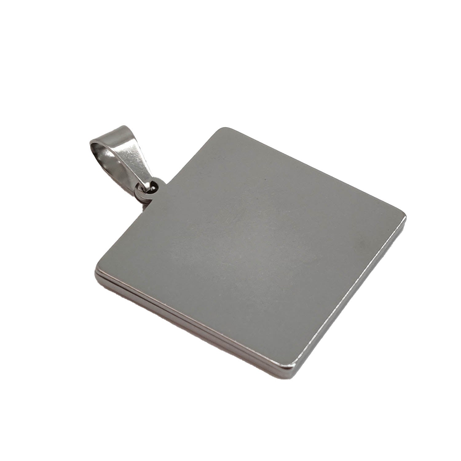 304 Stainless Steel Cabohon Pendant Base (1 Piece) 31x28 MM Inside 25x25 MM Tarnish Resistant Silver Color Square Base Holder For Jewellery Making [jefs-pndt-gnrl-00006-m2]