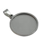 304 Stainless Steel Cabohon Pendant Base (1 Piece) 30x28 MM Inside 25 MM Tarnish Resistant Silver Color Round Base Holder For Jewellery Making [jefs-pndt-gnrl-00006-m3]
