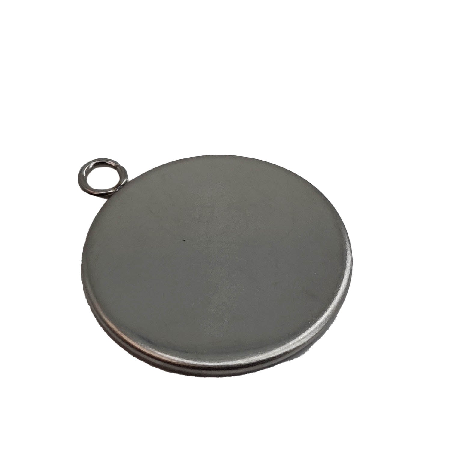 304 Stainless Steel Cabohon Pendant Base (2 Pieces) 30x27 MM Inside 25 MM Tarnish Resistant Silver Color Round Base Holder For Jewellery Making [jefs-pndt-gnrl-00006-m4]