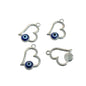 Mini Pendants Evil Eye Alloy Charms 21x14x4 MM (4 Pieces) Heart Antique Silver Color For DIY Bracelets Jewellery Making [jefs-pndt-gnrl-00008-m1]