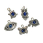 Mini Pendants Evil Eye Alloy Charms 21x14x4 MM (5 Mixed Shapes) Animal Bird Antique Silver Color For DIY Bracelets Jewellery Making [jefs-pndt-gnrl-00008-m2]