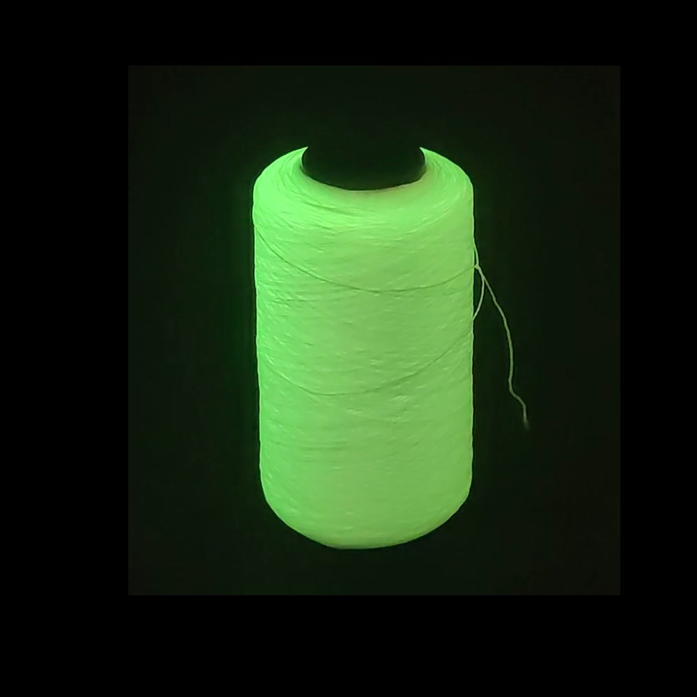 300x2-Denier Thick Glow In The Dark Luminous Twisted Thread (1 Roll x 100 Grams, 2100+ Mtrs) Polyester For Knitting, Embroidery, Garments, Doll Making [jefs-stringlace-00029-m1]