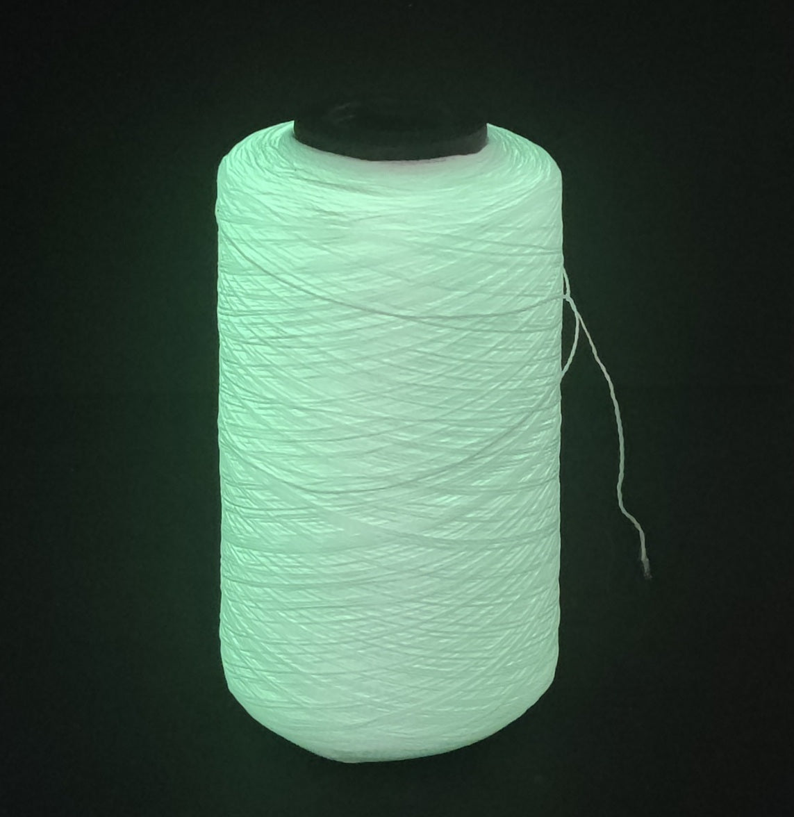 300x2-Denier Thick Glow In The Dark Luminous Twisted Thread (1 Roll x 100 Grams, 2100+ Mtrs) Polyester For Knitting, Embroidery, Garments, Doll Making [jefs-stringlace-00029-m1]