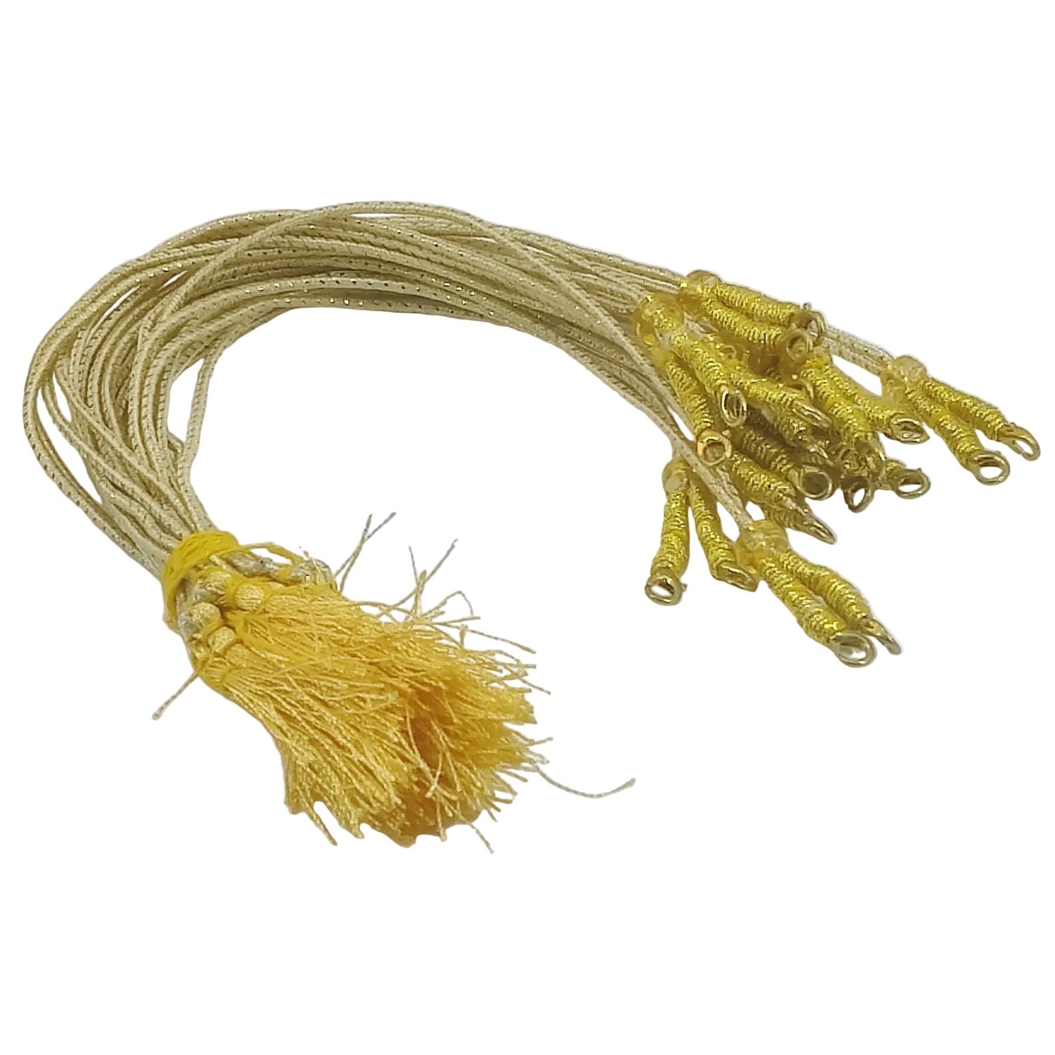 Necklace Dori Back Rope 11 Inch (12 PCs) Gold Color For Silk Thread Jewellery Making Aari Decoration Garments [jefs-stringlace-00304-m1]
