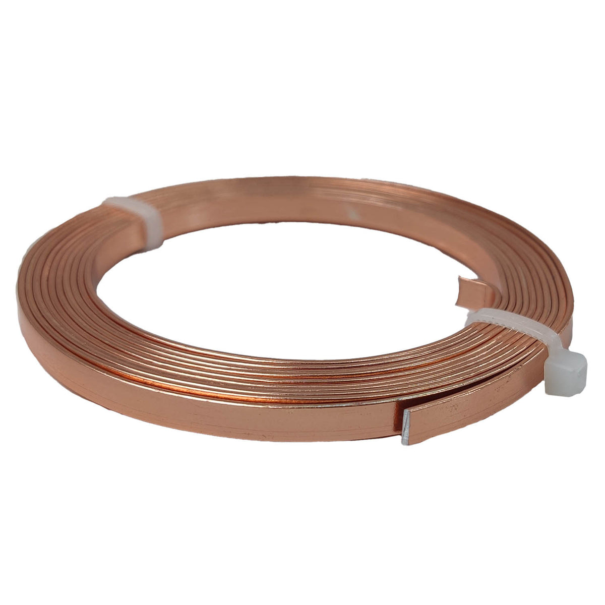 Textured Aluminium Wires 5x1 MM (1 Roll x 2 Meters) Bendable Bezel Strip Light Copper Color For Wrapped Jewellery Making DIY Crafts Arts