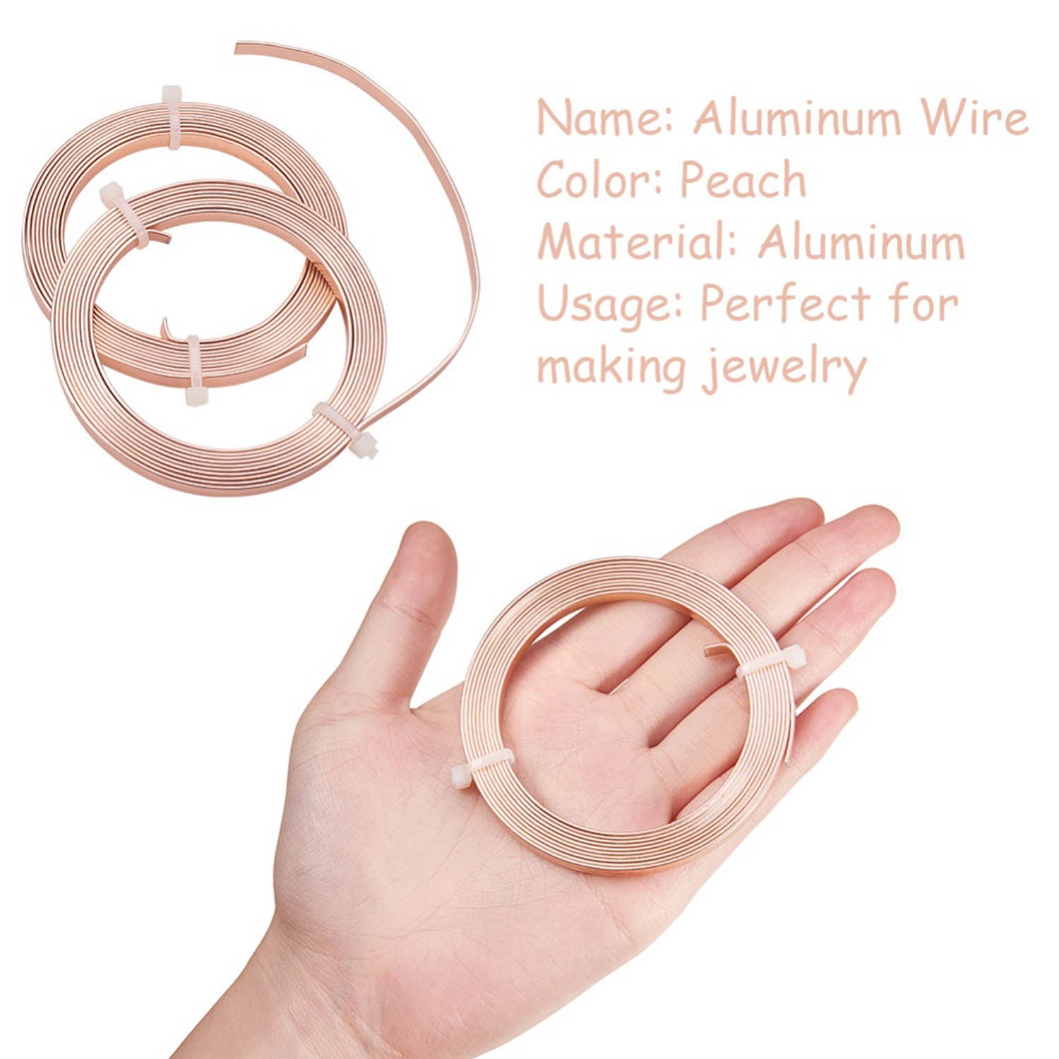 Textured Aluminium Wires 5x1 MM (1 Roll x 2 Meters) Bendable Bezel Strip Light Copper Color For Wrapped Jewellery Making DIY Crafts Arts