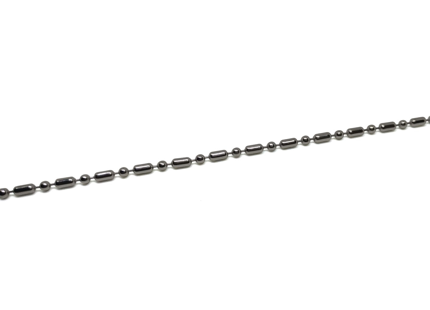 Tarnish Resistant 304 Stainless Steel Chains (1 Meter) 6x3 MM Cylinder With Ball 3 MM Silver Color For Jewellery Making