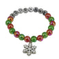 Christmas Elastic Name Customized Bracelets Personalized For Kids Girls Women With Multicolor Acrylic Beads