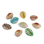 Sea Shells Dot Printed Cowrie For Aquarium Fish Tank Crafts Decoration Games Mixed Size 2 to 2.5 CM Long With Width 1.3 to 1.7 CM Oval [Assorted Color Mix] (Pack of 20 grams, 12 Pieces) [ac-artifctcrfts-00023-mix]