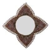 Handcrafted Sea Shell Crafts Wall Mirror Gifts Home Decoration Rhombus 41x40x2 CM (1 Piece) [ac-artifctcrfts-00031-m2]