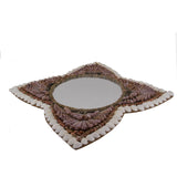 Handcrafted Sea Shell Crafts Wall Mirror Gifts Home Decoration Rhombus 41x40x2 CM (1 Piece) [ac-artifctcrfts-00031-m2]
