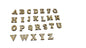 Alphabet Wooden Embellishment Patches Without Holes Letters 14x7x3xmm [ac-bds-00021]