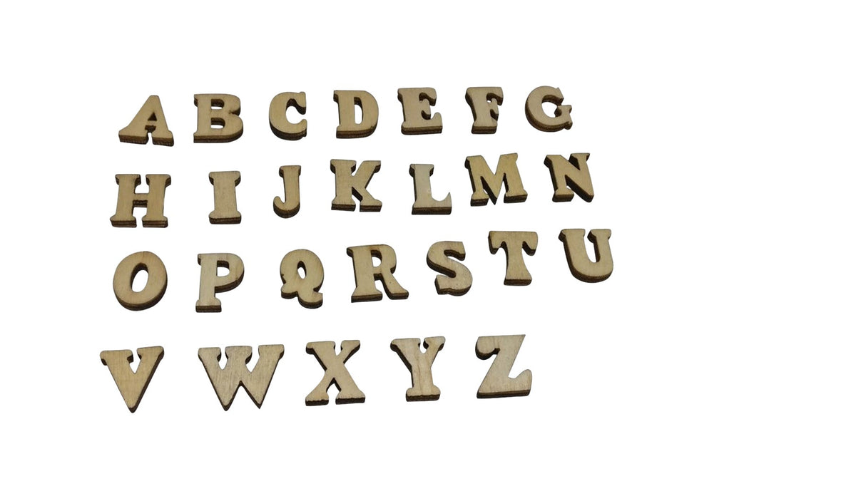 Alphabet Wooden Embellishment Patches Without Holes Letters 14x7x3xmm [ac-bds-00021]