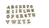 Alphabet Wooden Embellishment Patches Without Holes Letters 14x7x3xmm [ac-bds-00021]