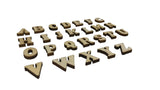 Alphabet Wooden Embellishment Patches Without Holes Letters 14x7x3xmm [ac-bds-00021]