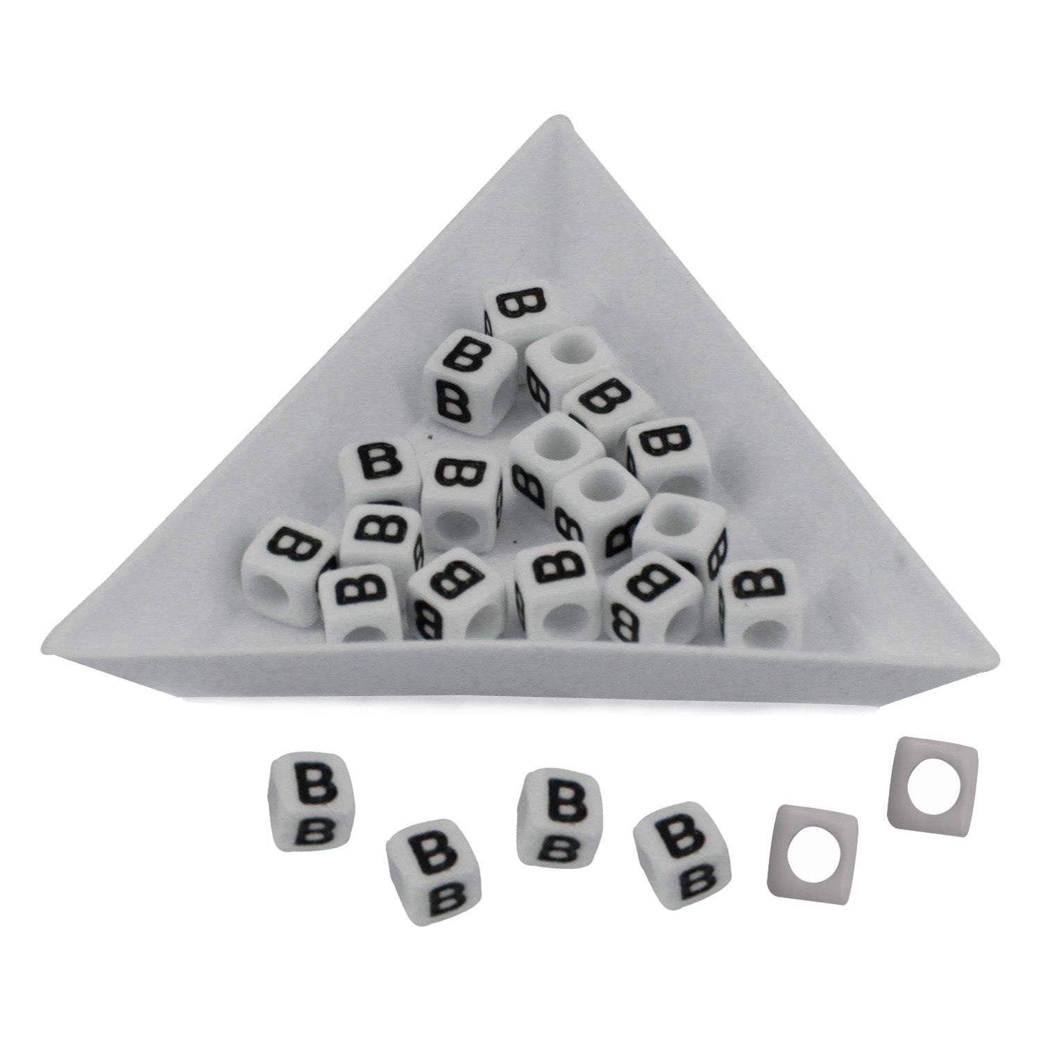Plastic Beads Alphabets Letters 6mm Hole:3.2mm Cube White For Jewellery Bracelet Making Crafts [ac-bds-00029]