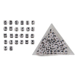 Plastic Beads Alphabets Letters 6mm Hole:3.2mm Cube White For Jewellery Bracelet Making Crafts [ac-bds-00029]