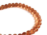 Crackle Glass Beads 8 MM Hole Size:1 MM Round Honey Orange For Jewellery Making (1 String, 100 Beads) [ac-bds-00032-m13]