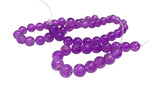 Crackle Glass Beads 8 MM Hole Size:1 MM Round Pink Tone Purple For Jewellery Making (1 String, 100 Beads) [ac-bds-00032-m23]