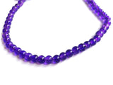 Crackle Glass Beads 6 MM Round Hole Size:1.3 MM Purple (1 String, 125 Beads/String) [ac-bds-00033-m2]